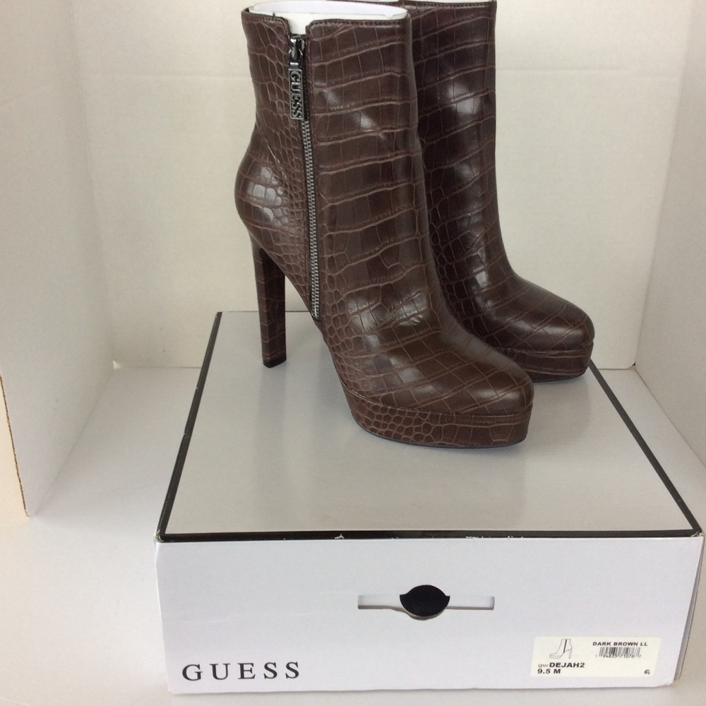 Guess dark brown ankle boots